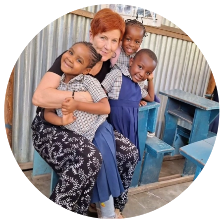 Christine Rudolph mit Kindern
